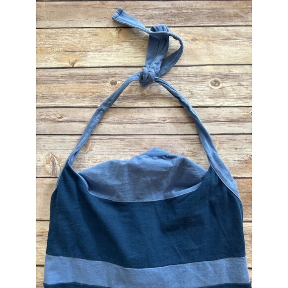 Patagonia halter dress tie Halter Blue stripe Organic Cotton Sundress Small - Picture 2 of 6